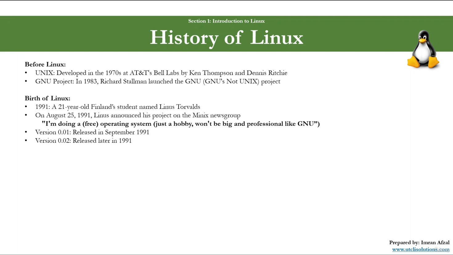 History of Linux?