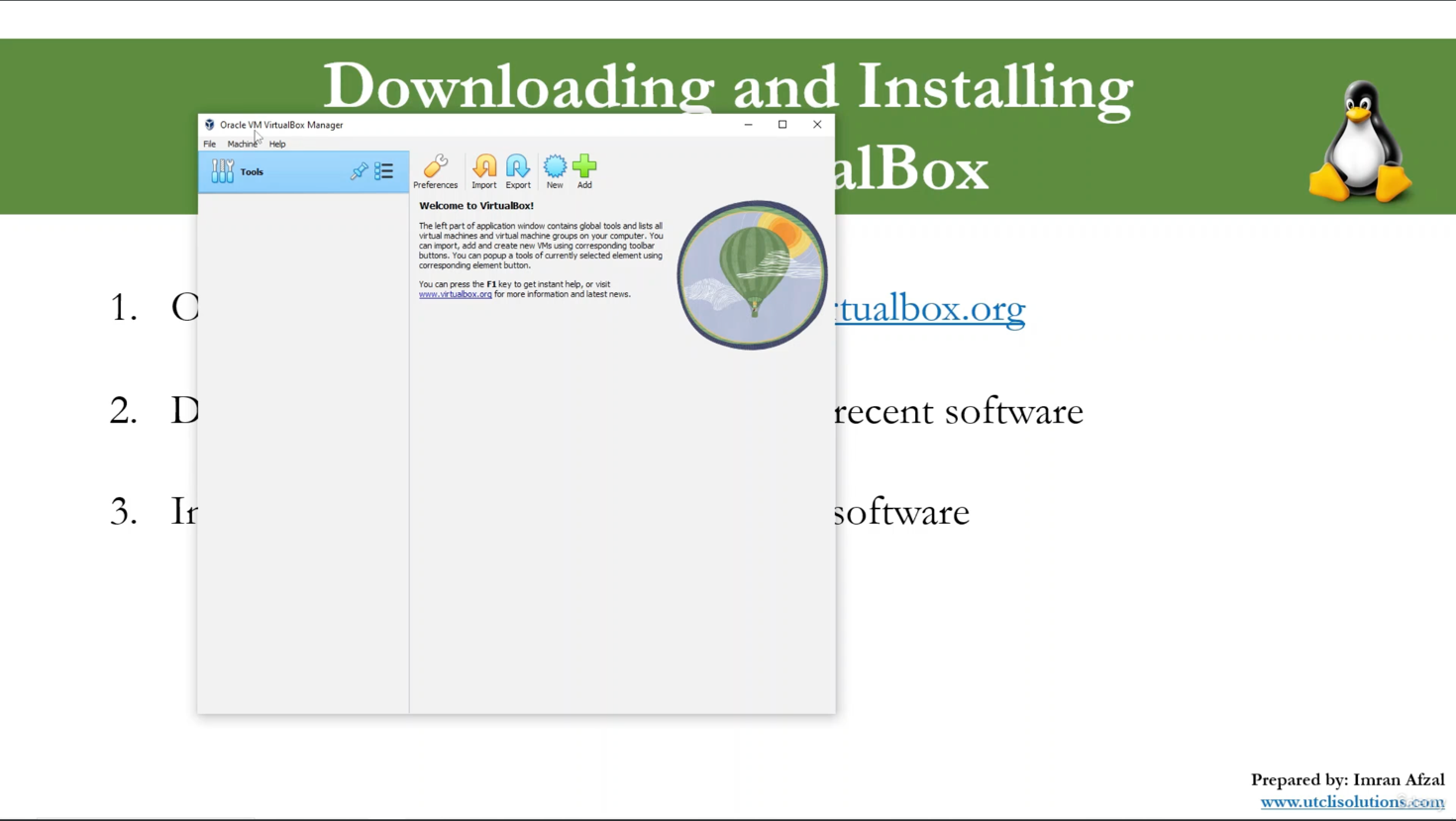 Downloading and Installing Oracle VirtualBox 3