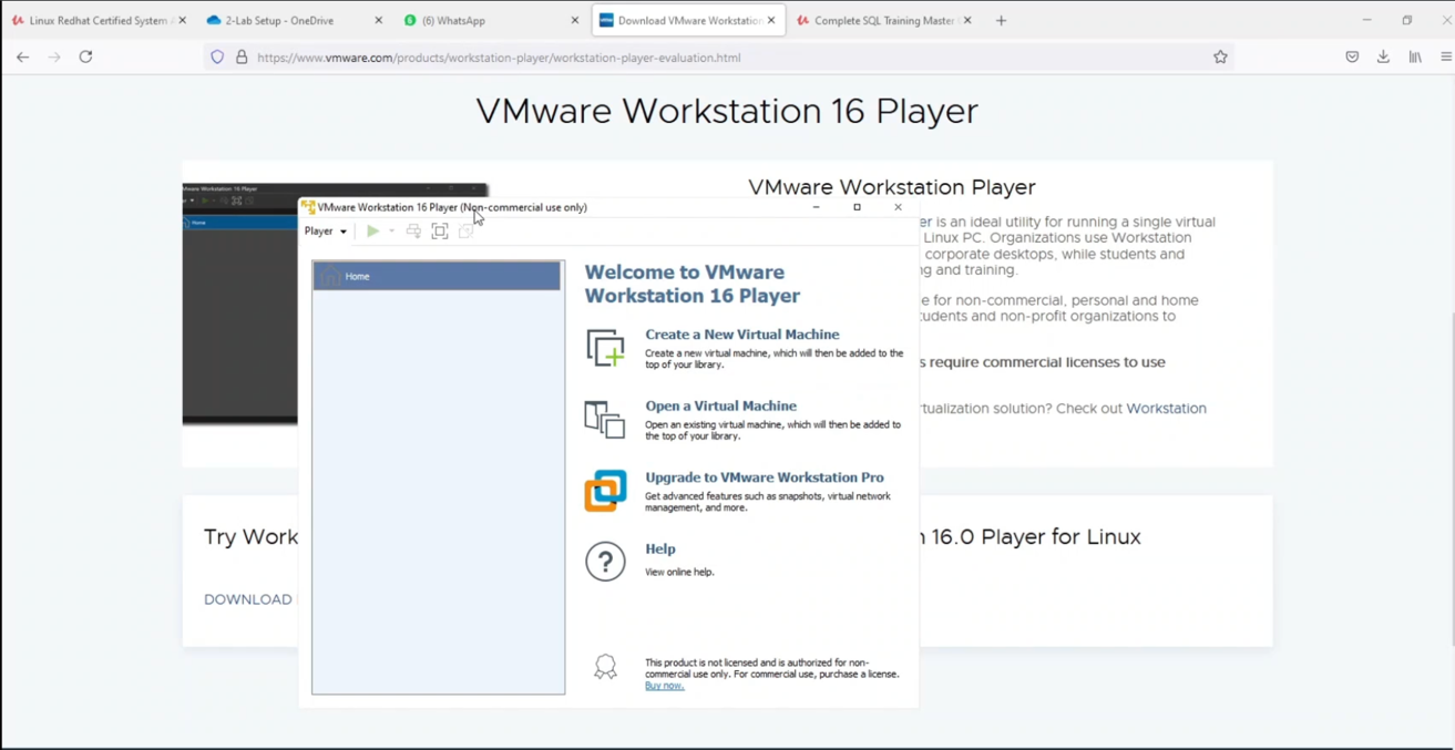 Download and Install VMWare Player