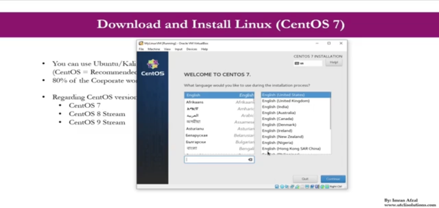 Download and Install Linux (CentOS 7)