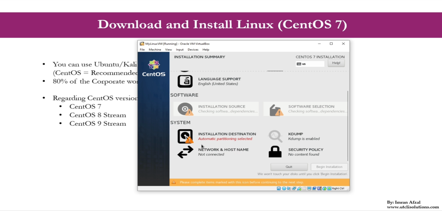 Download and Install Linux (CentOS 7)