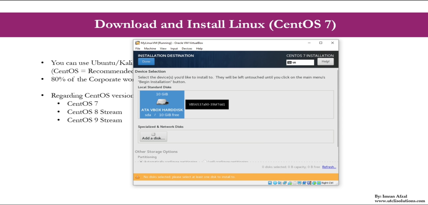 Download and Install Linux (CentOS 7)