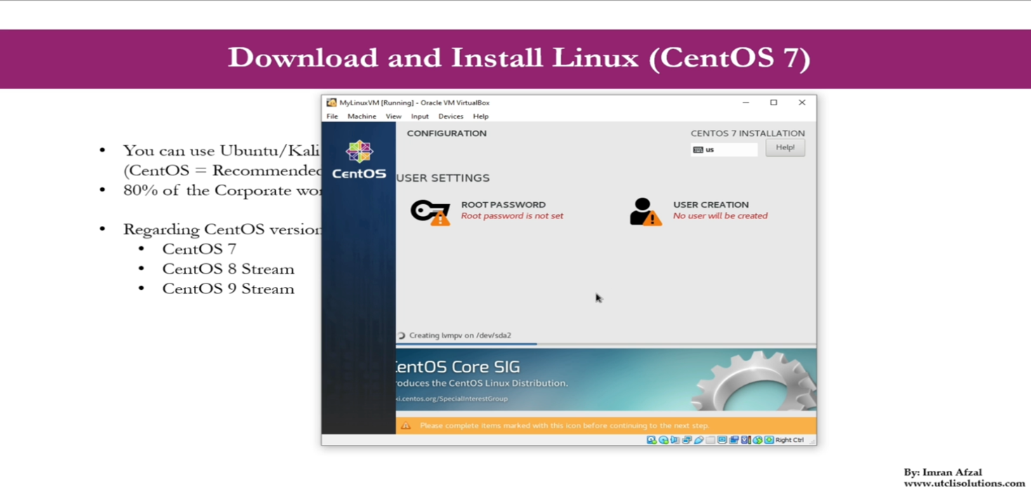 Download and Install Linux (CentOS 7)