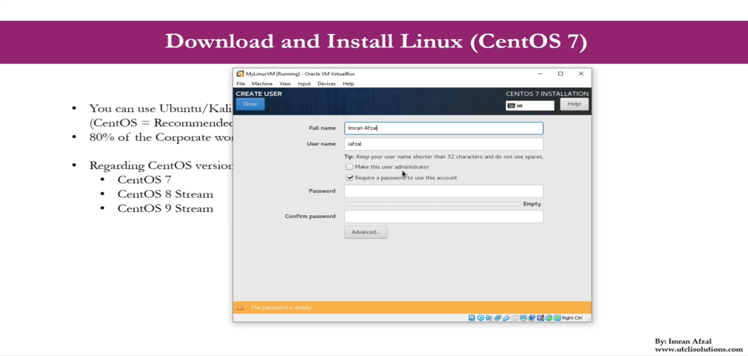 Download and Install Linux (CentOS 7)