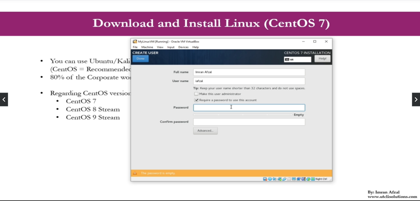 Download and Install Linux (CentOS 7)